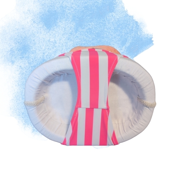 BRAZILLIAN cut HOT Pink Stripe HIGH Waisted Bikini Bottoms & Crotched top - Picture 5 of 12